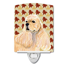 Load image into Gallery viewer, Cocker Spaniel Fall Leaves Portrait Ceramic Night Light SS4334CNL