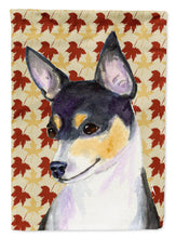 Load image into Gallery viewer, Chihuahua Fall Leaves Portrait Garden Flag – Decorative Outdoor Yard Flag