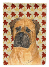 Load image into Gallery viewer, Bullmastiff Fall Leaves Portrait Flag Canvas House Size