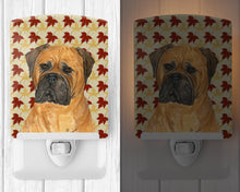 Load image into Gallery viewer, Bullmastiff Fall Leaves Portrait Ceramic Night Light SS4339CNL