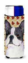 Load image into Gallery viewer, Boston Terrier Fall Leaves Portrait Slim Can Hugger – Fun &amp; Functional Drink Coolers SS4340MUK