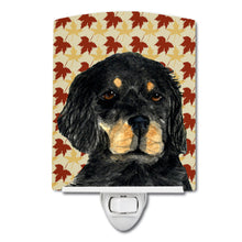 Load image into Gallery viewer, Gordon Setter Fall Leaves Portrait Ceramic Night Light SS4341CNL