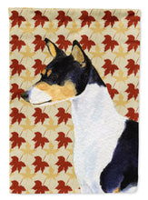 Load image into Gallery viewer, Basenji Fall Leaves Portrait Garden Flag – Decorative Outdoor Yard Flag