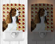 Load image into Gallery viewer, Springer Spaniel Fall Leaves Portrait Ceramic Night Light SS4343CNL