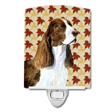 Load image into Gallery viewer, Springer Spaniel Fall Leaves Portrait Ceramic Night Light SS4343CNL