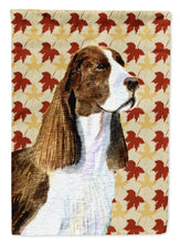 Load image into Gallery viewer, Springer Spaniel Fall Leaves Portrait Garden Flag – Decorative Outdoor Yard Flag