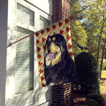 Load image into Gallery viewer, Tibetan Mastiff Fall Leaves Portrait Flag Canvas House Size