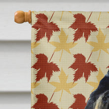 Load image into Gallery viewer, Tibetan Mastiff Fall Leaves Portrait Flag Canvas House Size