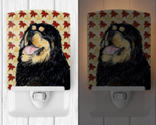 Load image into Gallery viewer, Tibetan Mastiff Fall Leaves Portrait Ceramic Night Light SS4344CNL