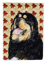 Load image into Gallery viewer, Tibetan Mastiff Fall Leaves Portrait Garden Flag – Decorative Outdoor Yard Flag