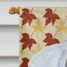 Load image into Gallery viewer, Boxer White Fall Leaves Portrait Flag Canvas House Size