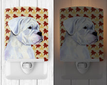 Load image into Gallery viewer, Boxer White Fall Leaves Portrait Ceramic Night Light SS4347CNL