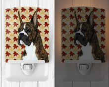 Load image into Gallery viewer, Boxer Brindle Fall Leaves Portrait Ceramic Night Light SS4348CNL