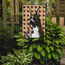 Load image into Gallery viewer, Boxer Brindle Fall Leaves Portrait Garden Flag – Decorative Outdoor Yard Flag