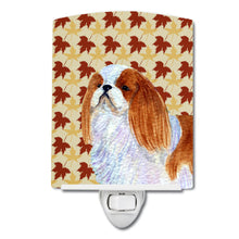 Load image into Gallery viewer, English Toy Spaniel Fall Leaves Portrait Ceramic Night Light SS4349CNL