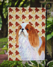 Load image into Gallery viewer, English Toy Spaniel Fall Leaves Portrait Garden Flag – Decorative Outdoor Yard Flag
