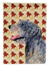 Load image into Gallery viewer, Irish Wolfhound Fall Leaves Portrait Flag Canvas House Size