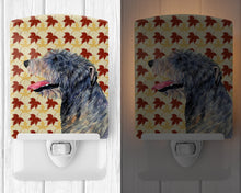Load image into Gallery viewer, Irish Wolfhound Fall Leaves Portrait Ceramic Night Light SS4350CNL