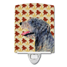 Load image into Gallery viewer, Irish Wolfhound Fall Leaves Portrait Ceramic Night Light SS4350CNL
