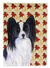 Load image into Gallery viewer, Papillon Fall Leaves Portrait Flag Canvas House Size