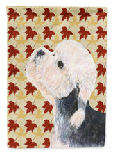 Load image into Gallery viewer, Dandie Dinmont Terrier Fall Leaves Portrait Garden Flag – Decorative Outdoor Yard Flag