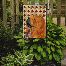 Load image into Gallery viewer, Chow Chow Fall Leaves Portrait Garden Flag – Decorative Outdoor Yard Flag