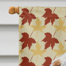 Load image into Gallery viewer, Clumber Spaniel Fall Leaves Portrait Flag Canvas House Size