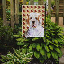 Load image into Gallery viewer, Clumber Spaniel Fall Leaves Portrait Garden Flag – Decorative Outdoor Yard Flag