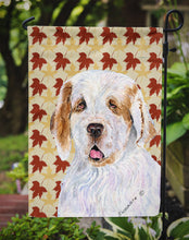 Load image into Gallery viewer, Clumber Spaniel Fall Leaves Portrait Garden Flag – Decorative Outdoor Yard Flag