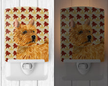 Load image into Gallery viewer, Norwich Terrier Fall Leaves Portrait Ceramic Night Light SS4357CNL