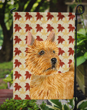 Load image into Gallery viewer, Norwich Terrier Fall Leaves Portrait Garden Flag – Decorative Outdoor Yard Flag