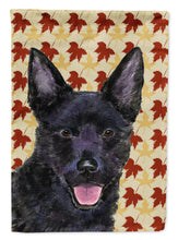 Load image into Gallery viewer, Australian Kelpie Fall Leaves Portrait Flag Canvas House Size