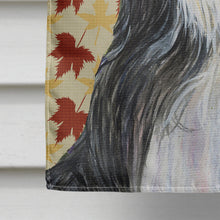 Load image into Gallery viewer, Bearded Collie Fall Leaves Portrait Flag Canvas House Size