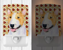 Load image into Gallery viewer, Bull Terrier Fall Leaves Portrait Ceramic Night Light SS4360CNL