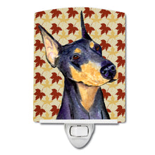 Load image into Gallery viewer, Doberman Fall Leaves Portrait Ceramic Night Light SS4361CNL