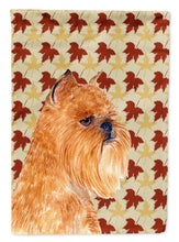 Load image into Gallery viewer, Brussels Griffon Fall Leaves Portrait Flag Canvas House Size