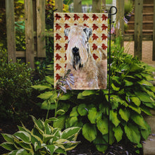 Load image into Gallery viewer, Wheaten Terrier Soft Coated Fall Leaves Portrait Garden Flag – Decorative Outdoor Yard Flag