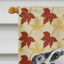 Load image into Gallery viewer, Dalmatian Fall Leaves Portrait Flag Canvas House Size