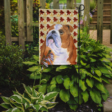 Load image into Gallery viewer, Bulldog English Fall Leaves Portrait Garden Flag – Decorative Outdoor Yard Flag