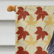 Load image into Gallery viewer, Briard Fall Leaves Portrait Flag Canvas House Size