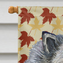 Load image into Gallery viewer, Keeshond Fall Leaves Portrait Flag Canvas House Size