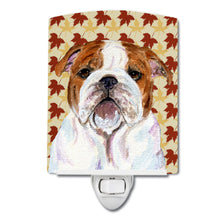 Load image into Gallery viewer, Bulldog English Fall Leaves Portrait Ceramic Night Light SS4372CNL