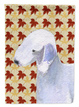 Load image into Gallery viewer, Bedlington Terrier Fall Leaves Portrait Flag Canvas House Size