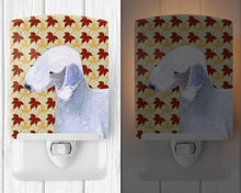Load image into Gallery viewer, Bedlington Terrier Fall Leaves Portrait Ceramic Night Light SS4373CNL