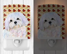 Load image into Gallery viewer, Maltese Fall Leaves Portrait Ceramic Night Light SS4374CNL