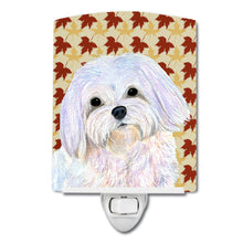 Load image into Gallery viewer, Maltese Fall Leaves Portrait Ceramic Night Light SS4374CNL