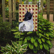 Load image into Gallery viewer, Rat Terrier Fall Leaves Portrait Garden Flag – Decorative Outdoor Yard Flag