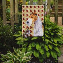 Load image into Gallery viewer, Fox Terrier Fall Leaves Portrait Garden Flag – Decorative Outdoor Yard Flag