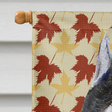 Load image into Gallery viewer, Schnauzer Fall Leaves Portrait Flag Canvas House Size