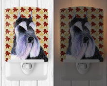 Load image into Gallery viewer, Schnauzer Fall Leaves Portrait Ceramic Night Light SS4379CNL